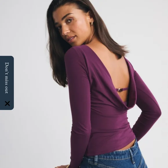 Abercrombie & Fitch Deep Purple Long Sleeve Top - Picture 2 of 6